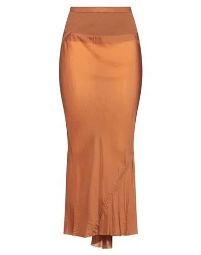 Rick Owens Woman Maxi Skirt Rust Size 4 Cupro, Cotton, Polyamide In Red