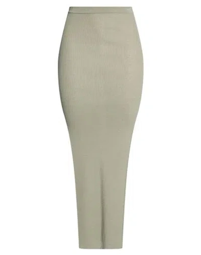 Rick Owens Woman Maxi Skirt Sage Green Size S Virgin Wool, Polyamide, Elastane