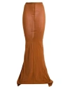 Rick Owens Woman Maxi Skirt Tan Size 2 Cupro, Elastane In Brown