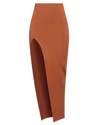 Rick Owens Woman Maxi Skirt Tan Size S Viscose, Polyester, Polyamide, Elastane In Brown