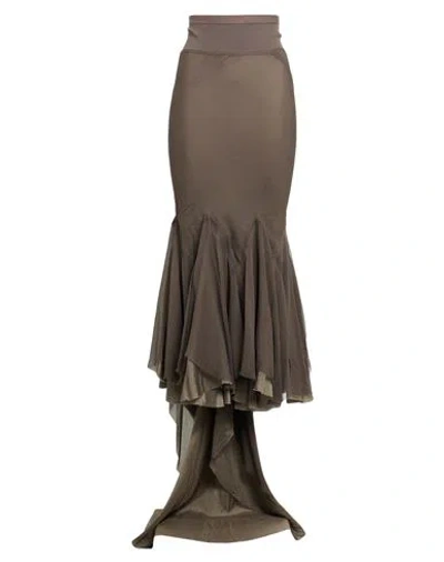 Rick Owens Woman Maxi Skirt Taupe Size 2 Silk, Cotton, Polyamide In Grey