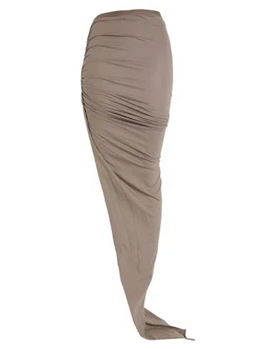 Rick Owens Woman Maxi Skirt Taupe Size 4 Cotton In Grey
