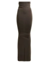 Rick Owens Woman Maxi Skirt Taupe Size M Virgin Wool, Polyamide, Elastane In Brown