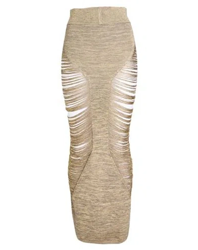 Rick Owens Woman Maxi Skirt Taupe Size S Virgin Wool, Viscose, Polyester In Brown