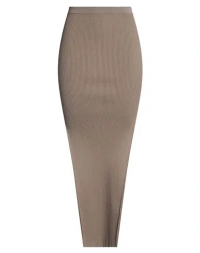Rick Owens Woman Maxi Skirt Taupe Size S Viscose, Polyester, Polyamide, Elastane In Brown