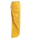 Rick Owens Woman Maxi Skirt Yellow Size 10 Silk