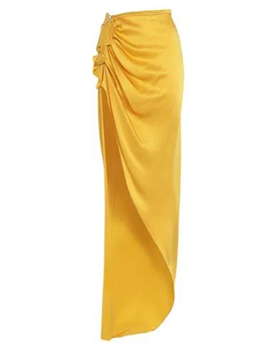 Rick Owens Woman Maxi Skirt Yellow Size 10 Silk