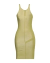 Rick Owens Woman Midi Dress Lime Green Size 4 Viscose, Silk
