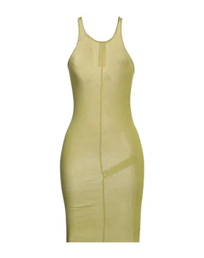 Rick Owens Woman Midi Dress Lime Green Size 4 Viscose, Silk In Green