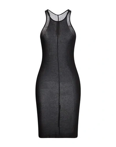 Rick Owens Woman Midi Dress Black Size 10 Viscose, Silk
