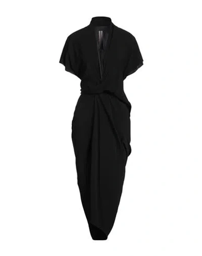 Rick Owens Woman Midi Dress Black Size 4 Viscose, Acetate