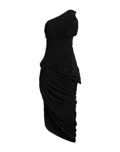 Rick Owens Woman Midi Dress Black Size 6 Cotton, Cashmere