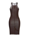 Rick Owens Woman Midi Dress Brown Size 8 Viscose, Silk