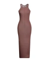 Rick Owens Woman Midi Dress Brown Size 4 Viscose, Silk In Pink