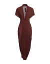 Rick Owens Woman Midi Dress Chocolate Brown Size 8 Cupro, Elastane In Brown