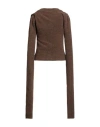 Rick Owens Woman Midi Dress Chocolate Brown Size S Alpaca Wool, Polyamide, Wool, Elastane