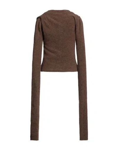 Rick Owens Woman Midi Dress Chocolate Brown Size S Alpaca Wool, Polyamide, Wool, Elastane