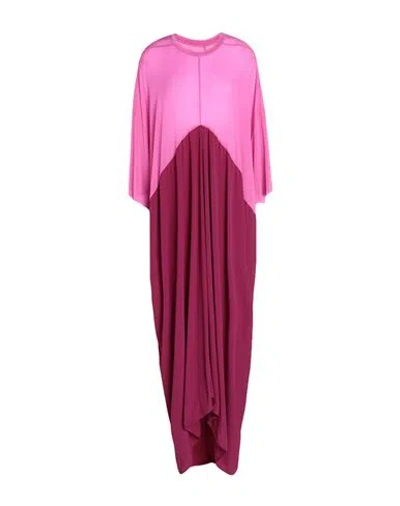 Rick Owens Two-tone Draped Crepe And Jersey Gown In Pink
