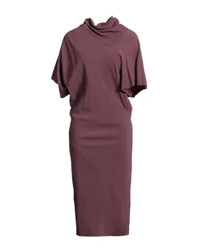 Rick Owens Woman Midi Dress Garnet Size 4 Viscose, Acetate In Brown