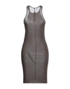 Rick Owens Woman Midi Dress Khaki Size 10 Viscose, Silk In Beige