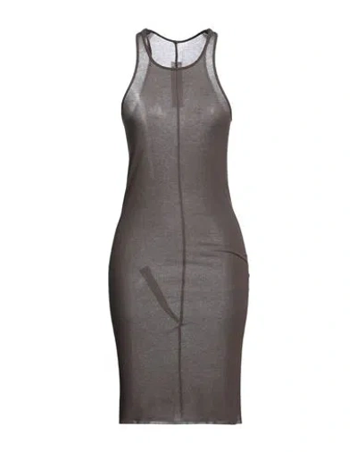 Rick Owens Woman Midi Dress Khaki Size 10 Viscose, Silk In Beige