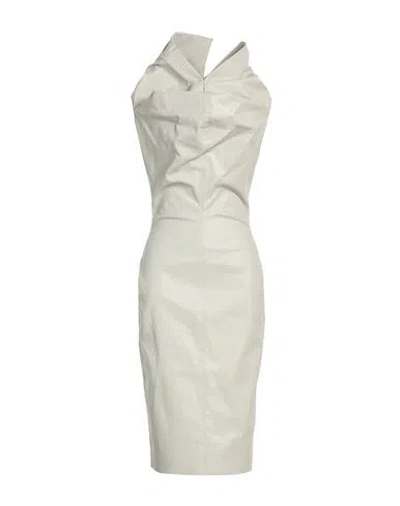 Rick Owens Woman Midi Dress Light Grey Size 2 Cotton, Elastane, Rubber In Gray