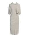 Rick Owens Woman Midi Dress Light Grey Size 4 Acetate, Silk In Grey