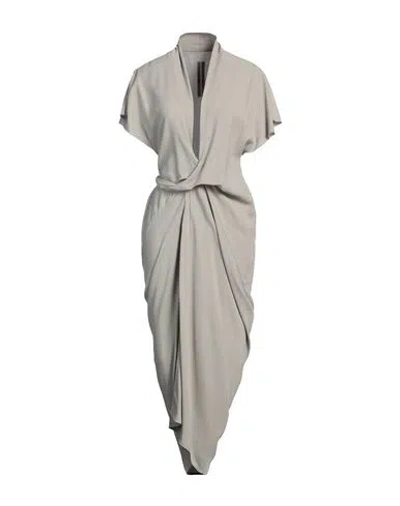 Rick Owens Woman Midi Dress Light Grey Size 8 Viscose, Acetate