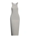 Rick Owens Woman Midi Dress Light Grey Size L Virgin Wool