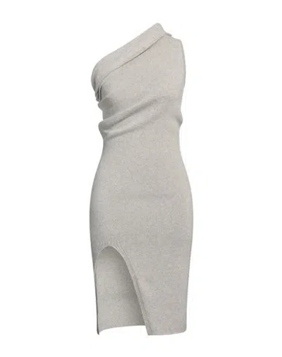 Rick Owens Woman Midi Dress Light Grey Size M Cashmere, Wool In Gray