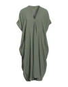 Rick Owens Woman Midi Dress Military Green Size 4 Viscose, Acetate In Green