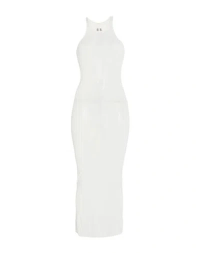Rick Owens Woman Midi Dress Off White Size 4 Viscose, Silk