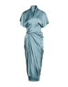 Rick Owens Woman Midi Dress Pastel Blue Size 10 Acetate, Viscose In Blue