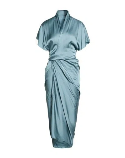 Rick Owens Woman Midi Dress Pastel Blue Size 10 Acetate, Viscose