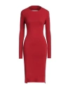 Rick Owens Lido Long Sleeve Open Back Knit Dress In Red