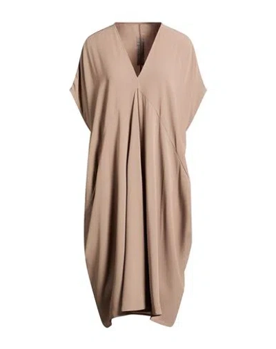 Rick Owens Woman Midi Dress Sand Size 8 Acetate, Silk In Brown