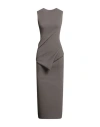Rick Owens Woman Midi Dress Taupe Size S Viscose, Polyester In Gray