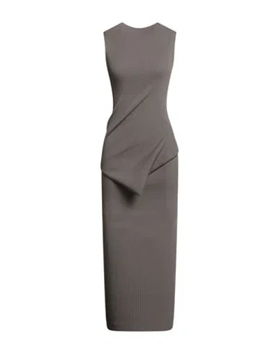 Rick Owens Woman Midi Dress Taupe Size S Viscose, Polyester In Gray