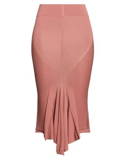 Rick Owens Woman Midi Skirt Antique Rose Size S Virgin Wool In Pink