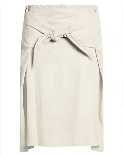 Rick Owens Woman Midi Skirt Beige Size 6 Lambskin In Blue