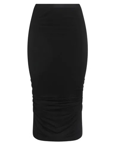 Rick Owens Woman Midi Skirt Black Size 10 Cupro, Elastane