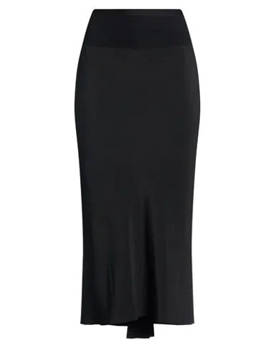 Rick Owens Woman Midi Skirt Black Size 4 Acetate, Silk