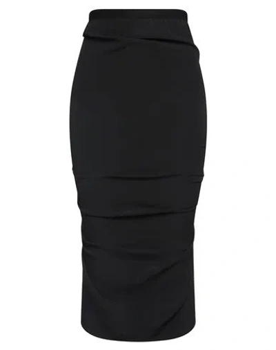 Rick Owens Woman Midi Skirt Black Size 6 Acetate, Silk