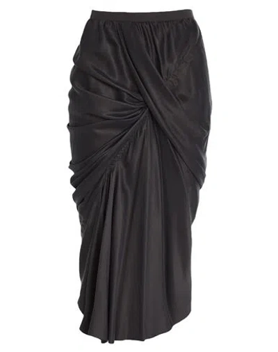 Rick Owens Woman Midi Skirt Black Size 6 Cupro
