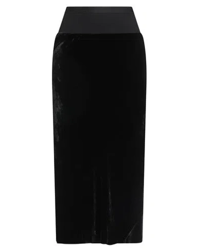 Rick Owens Woman Midi Skirt Black Size 6 Viscose, Silk
