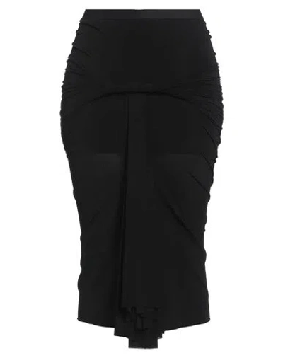 Rick Owens Woman Midi Skirt Black Size 8 Cupro, Elastane