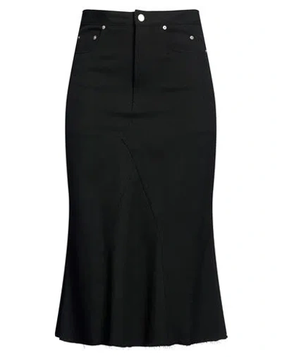 Rick Owens Woman Midi Skirt Black Size 8 Wool