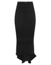 Rick Owens Woman Midi Skirt Black Size L Virgin Wool, Polyamide, Elastane In Black