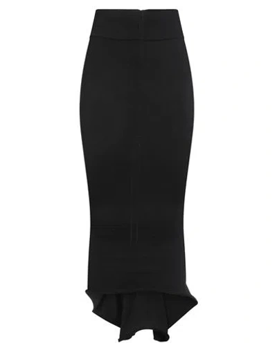 Rick Owens Woman Midi Skirt Black Size L Virgin Wool, Polyamide, Elastane