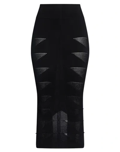 Rick Owens Woman Midi Skirt Black Size L Viscose, Polyester